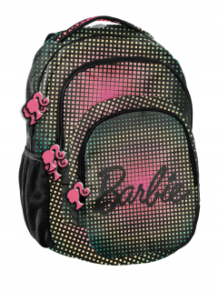 Školská taška, batoh - Školský batoh farebný mriežka Barbie Black