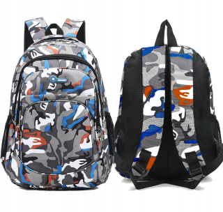 Školský batoh - Batoh mládeže 4 komory Camo 48 cm