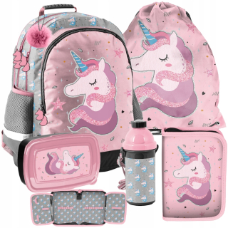 Školský batoh - Paso Unicorn School Backpack sada 5 prvkov