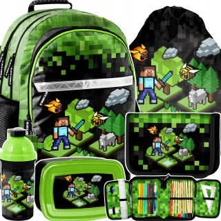 Školské batohové pixely pre fanúšik hry Minecraft Paso