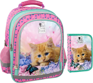 Školská taška, batoh - Školský batoh ceruzka CASE CLEO 2IN1 A4 DERFORT CAT