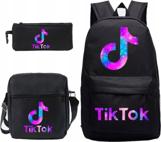 Školská taška, batoh - Školská batoh ceruzka puzdro kabelka TIK TOK BIG A4 3IN1