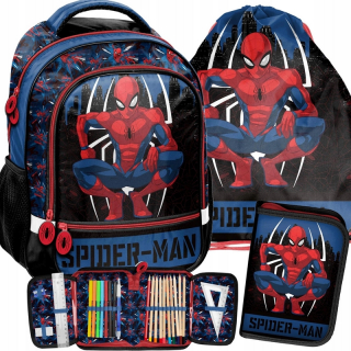 Školská taška - batoh, set, zostava - BATOH SPIDERMAN SCHOOL PRE CHLAPCA SADA 3v1