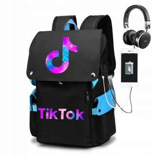 Školská taška, batoh - Školský batoh Tik Tok Youth Black Big A4 USB