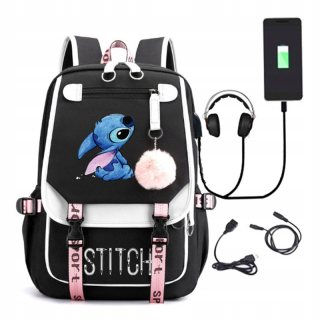 ŠKOLSKÝ BATOH BATOH Stich USB DIZAJNY A4 VEĽKÝ