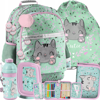 Školská taška - batoh, set, zostava - ŠKOLSKÝ BATOH S MATMIČKAMI KITTENS PASO SADA