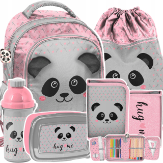 Školská taška - batoh, set, zostava - Školský batoh s Panda Set pre Baby Girl Paso