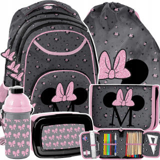 Školský batoh - Školský batoh set 5el myš Minnie Girls