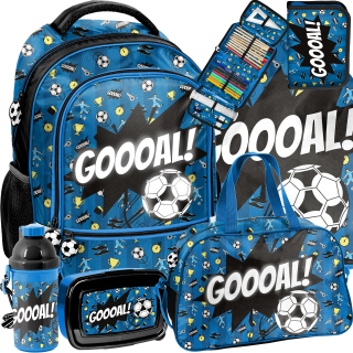 Školská taška - batoh, set, zostava - Školský batoh Set 6in1 futbal futbal
