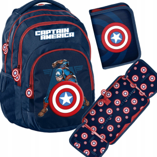 Školská taška - batoh, set, zostava - Školský batoh Avengers Captain America