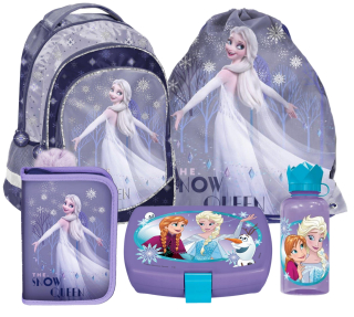 Školský batoh - Školský batoh set mrazený 5in1 ľad