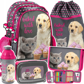 Školský batoh - Školský batoh set labrador Gray Kitty