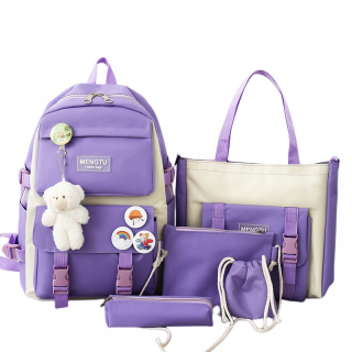 Školský batoh set ceruzky Case 4in1 Purple