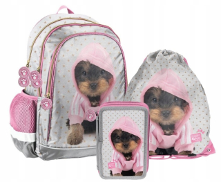 Školská taška - batoh, set, zostava - Školské batoh Set Girls Doggy York