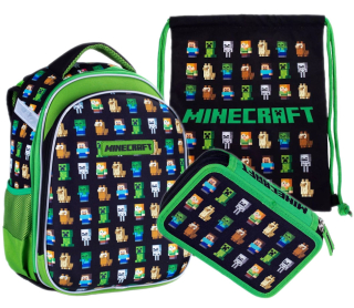 Školská taška, batoh - Backpack Tornister Minecraft 3in1 ASTRA