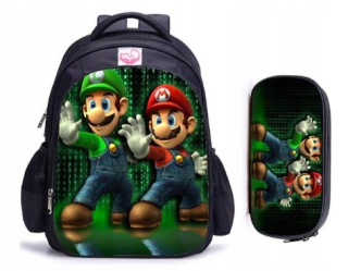 Školský batoh - Backpack School Bag + Cencil Case Super Mario Bros Sonic