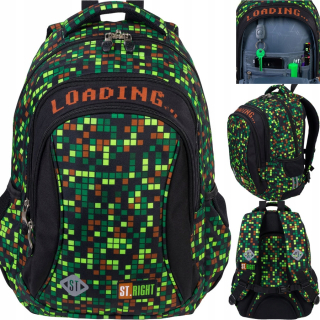 Školský batoh - Pixele School School Bag Batch Game