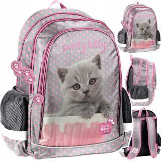 Školská taška, batoh - Backpack School Taška s mačkou mačiatko v mačiatka
