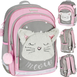 Backpack School School Bag s mačičkou