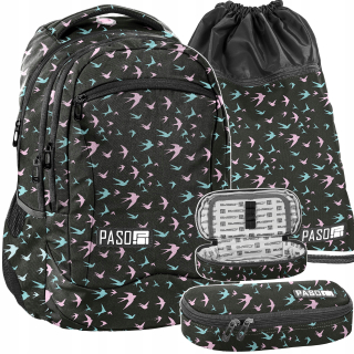 Školská taška - batoh, set, zostava - Backpack School Bag. Set mládež Paso