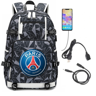 Školský batoh - USB A4 batoh veľké vodotesné vzory PSG Paris