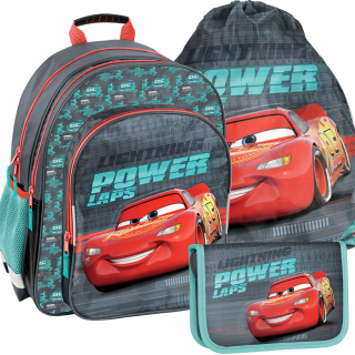 Školská taška - batoh, set, zostava - BACKPACK S AUTOMOBILOVÝMI AUTOMNÝMI AUTOMNÝCH CARS ZIGZAG SCHOOL SET 3CZ