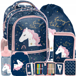 Backpack škola nastavte jednorožec pre dievča