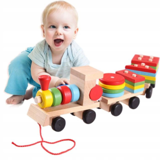 Vlak drevené vagóny + bloky