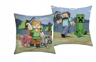 Detský vankúš - Dvojitý dekoratívny vankúš 40 x 40 Minecraft