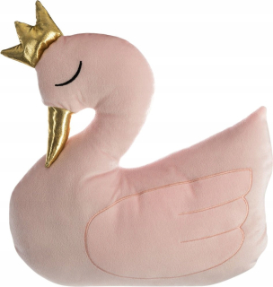 Detský dekoračný vankúš - Detský vankúš biely labuť Cuddly WC 30x33