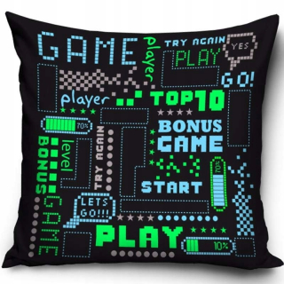 Detský dekoračný vankúš - Gamer vankúš pre počítačové hry pre prehrávače 40x40
