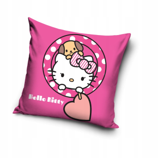 Detský dekoračný vankúš - Hello Kitty vankúš mačka s lukom originálnym 40x40