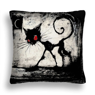 Detský dekoračný vankúš - Vankúš Cat 08 Emo Dark Black Gothic Anime Jasiek