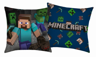 Detský dekoračný vankúš - Minecraft 40x40 Creeper Tnt Alex Steve 04 vankúš