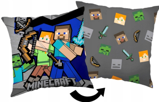 Detský dekoračný vankúš - Vankúš Minecraft Steve Alex Creeper 40x40