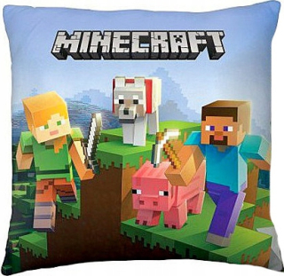 Detský vankúš - Minecraft vankúš Steve Kriper Siv Jasiek 40x40