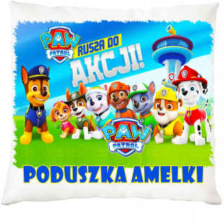 Detský vankúš - Hliadkový hliadkový vankúš + meno dieťaťa pre Santa