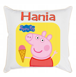 Detský dekoračný vankúš - Peppa Pig vankúš Pepa Pepa + Meno dieťaťa