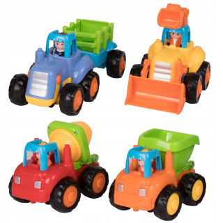 Stavebných vozidiel nastavenie auta 4ks bager traktor