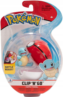 Pokemon figúrka Clipngo Squirtle + Pokéballov 38193