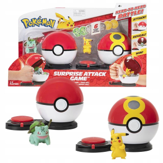 Pokemon hra prekvapenie útok Pikachu a Bulbasaur