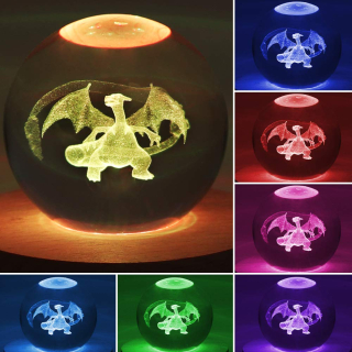 Pokémon - 3D diaľkové ovládanie POKEMON NIGHT LIGHT LED CRYSTAL BALL
