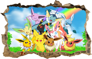 Pokémon - Pokemon Wall Sticker 3D otvor 110x72 # 32
