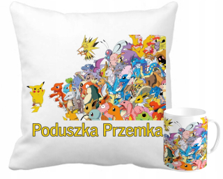 Detský vankúš - Vankúš Pikacz Pokemon vankúš+hrnček+meno