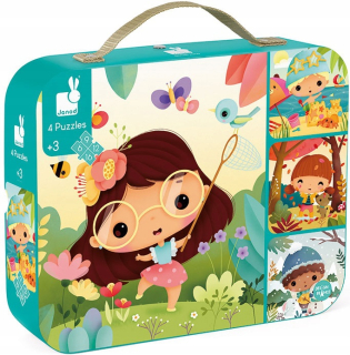 Seasons Puzzle Progressive Kartón Puzzle 4v1 Janod