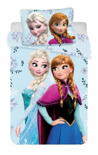 Detský set paplón, vankúš - Posteľná bielizeň 140x200 Frozen Elsa Ice Land Anna Olaf