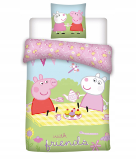 Detský set paplón, vankúš - Posteľná bielizeň 140x200 Peppa Pig