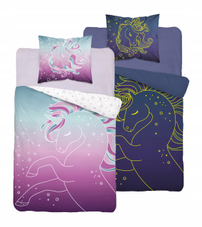 Detský set paplón, vankúš - Bavlnená posteľná bielizeň 140 x 200 Harry Potter Rokfort