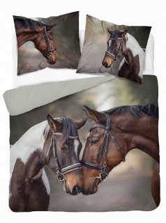 Detský set paplón, vankúš - 3D posteľná príroda bavlna 160x200cm koní koní
