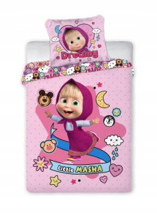 Detský set paplón, vankúš - Posteľná bielizeň 90x120 Masha a medveď k postieľke